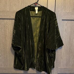 Velvet Open Front Kimono Jacket